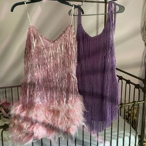 Purple and Pink sequin dresses Eras Tour Outfit